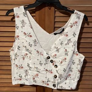 sugar + lips white sleeveless top, size L